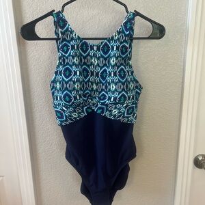 Tommy Bahama Island Cays Ikat High Neck One Piece Swimsuit NWT size 4